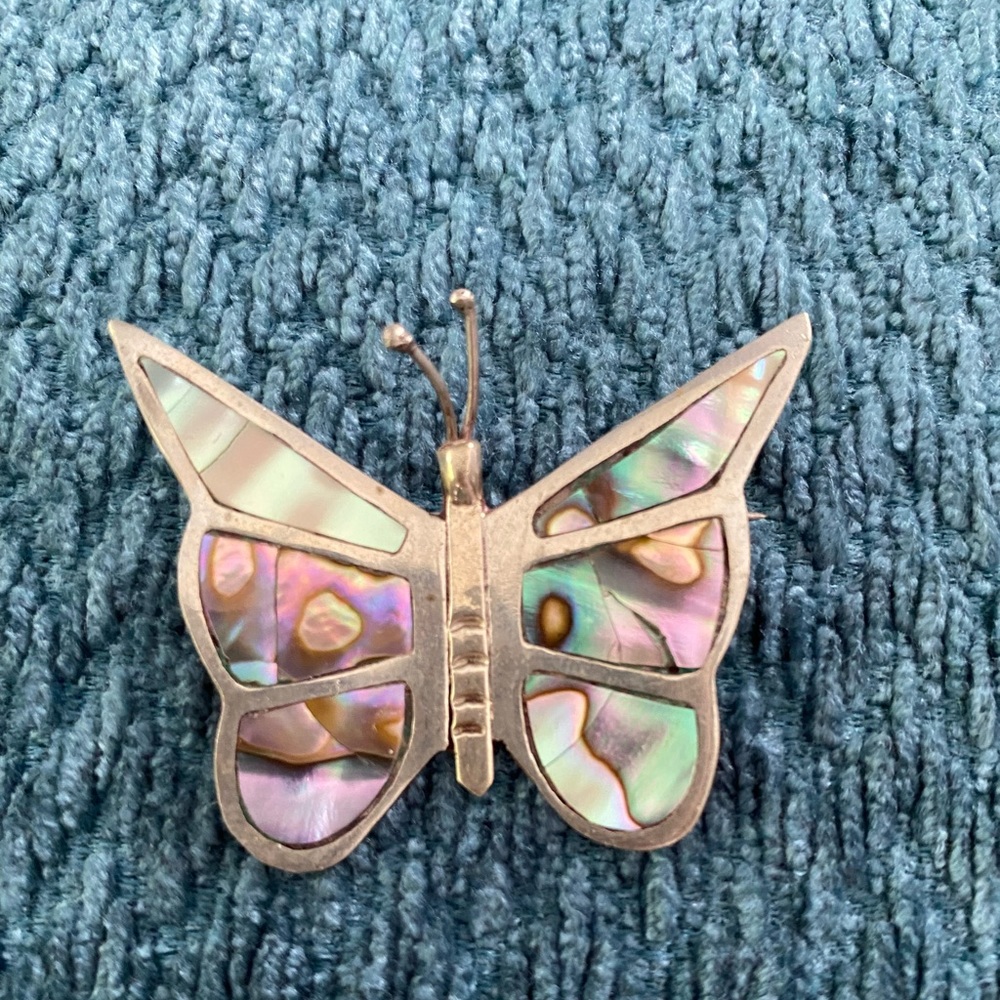 Silver butterfly brooch